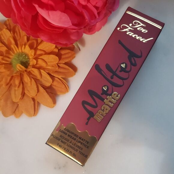 Too Faced Melted Matte Plumping Lipstick in Strawberry Hill - Picture 10 of 15